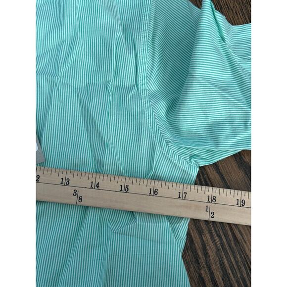 NWT Everlane The Silky Cotton Mint Green White Stripe Button Down Shirt Size 0 - Picture 9 of 11